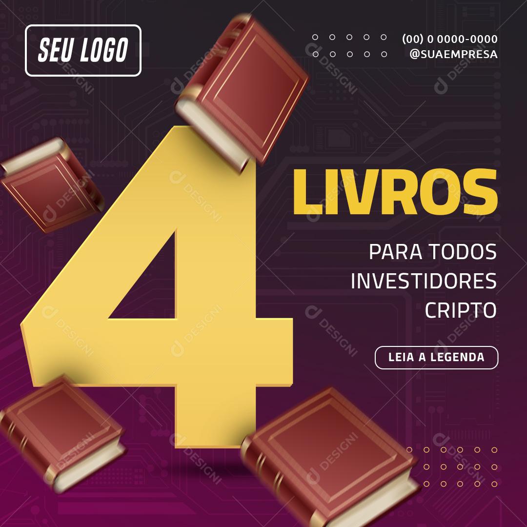 Social Media Livros Para Todos Investidores Story PSD Editável