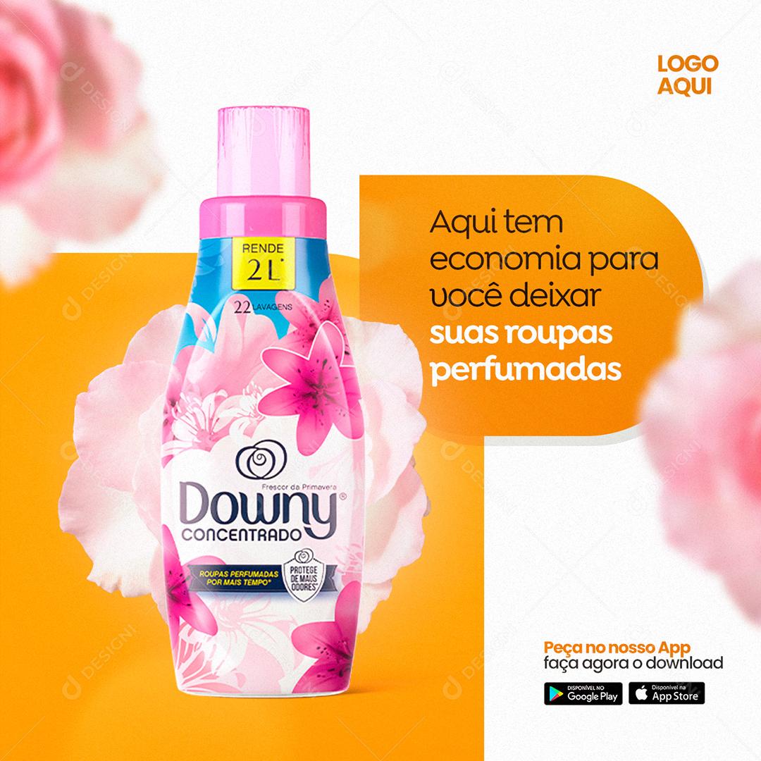 Aqui tem economia para deixar suas roupas perfumadas Supermercado Social Media PSD Editável