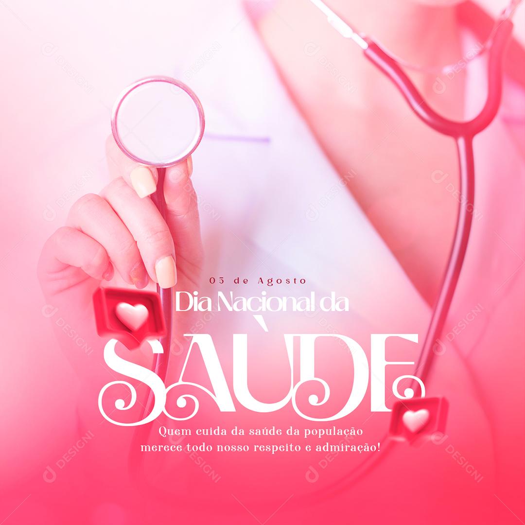 Quem cuida da saúde da população Dia Nacional da Saúde Social Media PSD Editável