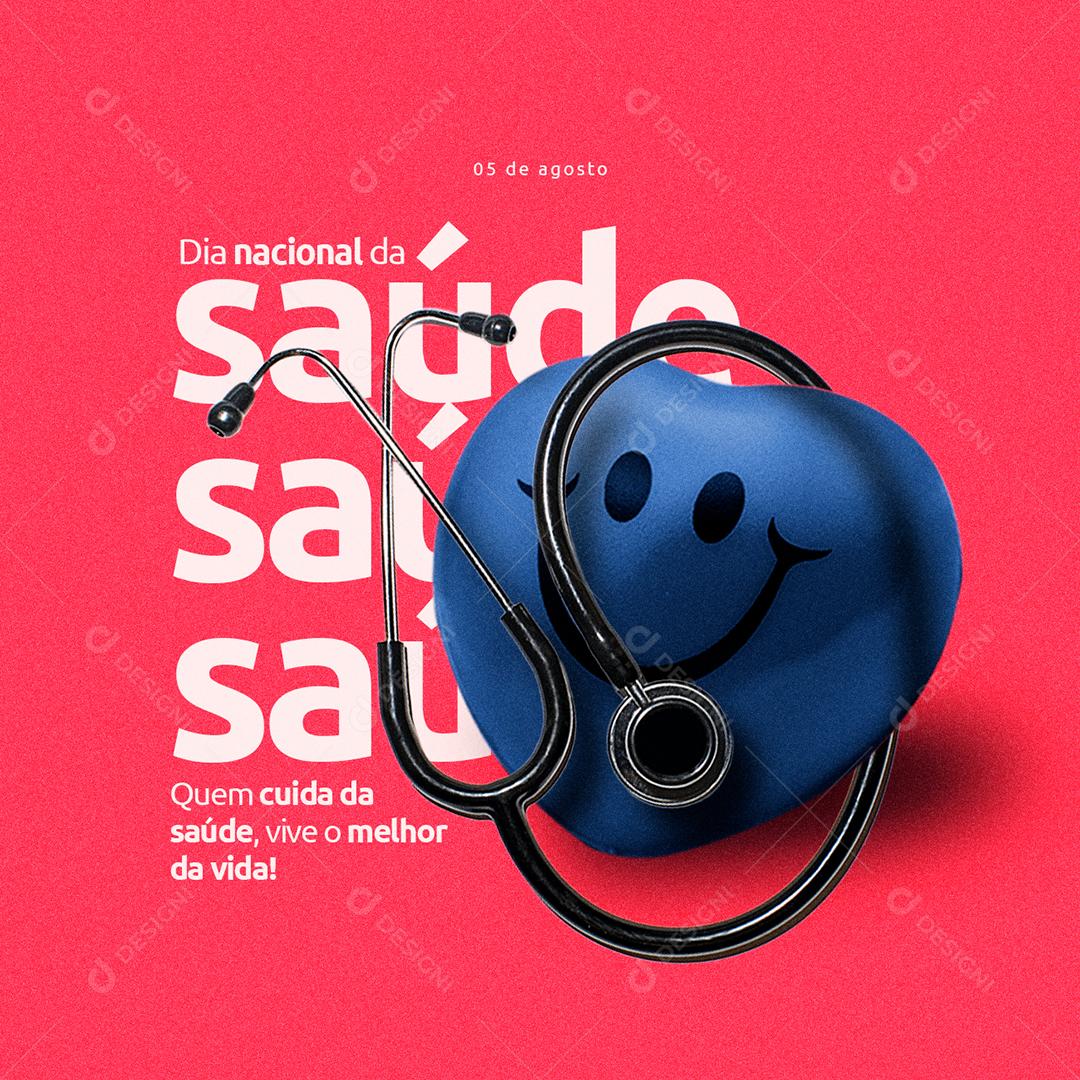 Quem cuida da Saúde vive o melhor da Vida Dia Nacional da Saúde Social Media PSD Editável