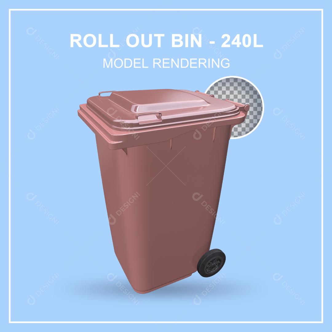 Lixeira Container Grande Ilustração 3D PSD