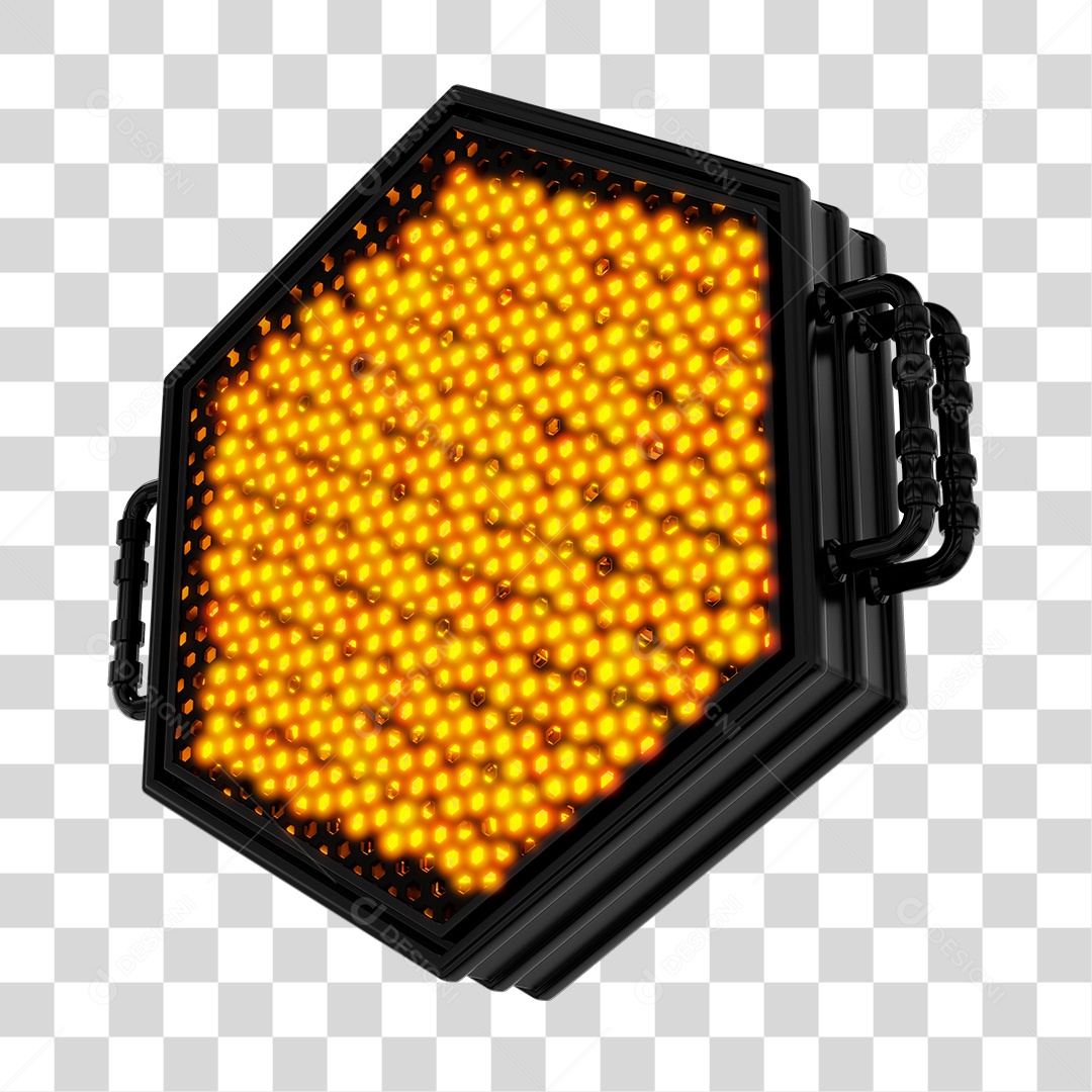 Elemento 3D Lâmpadas De Led Amarelas PNG Transparente