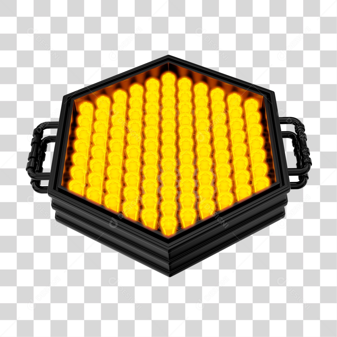 Elemento 3D Lâmpadas De Led Amarelas PNG Transparente