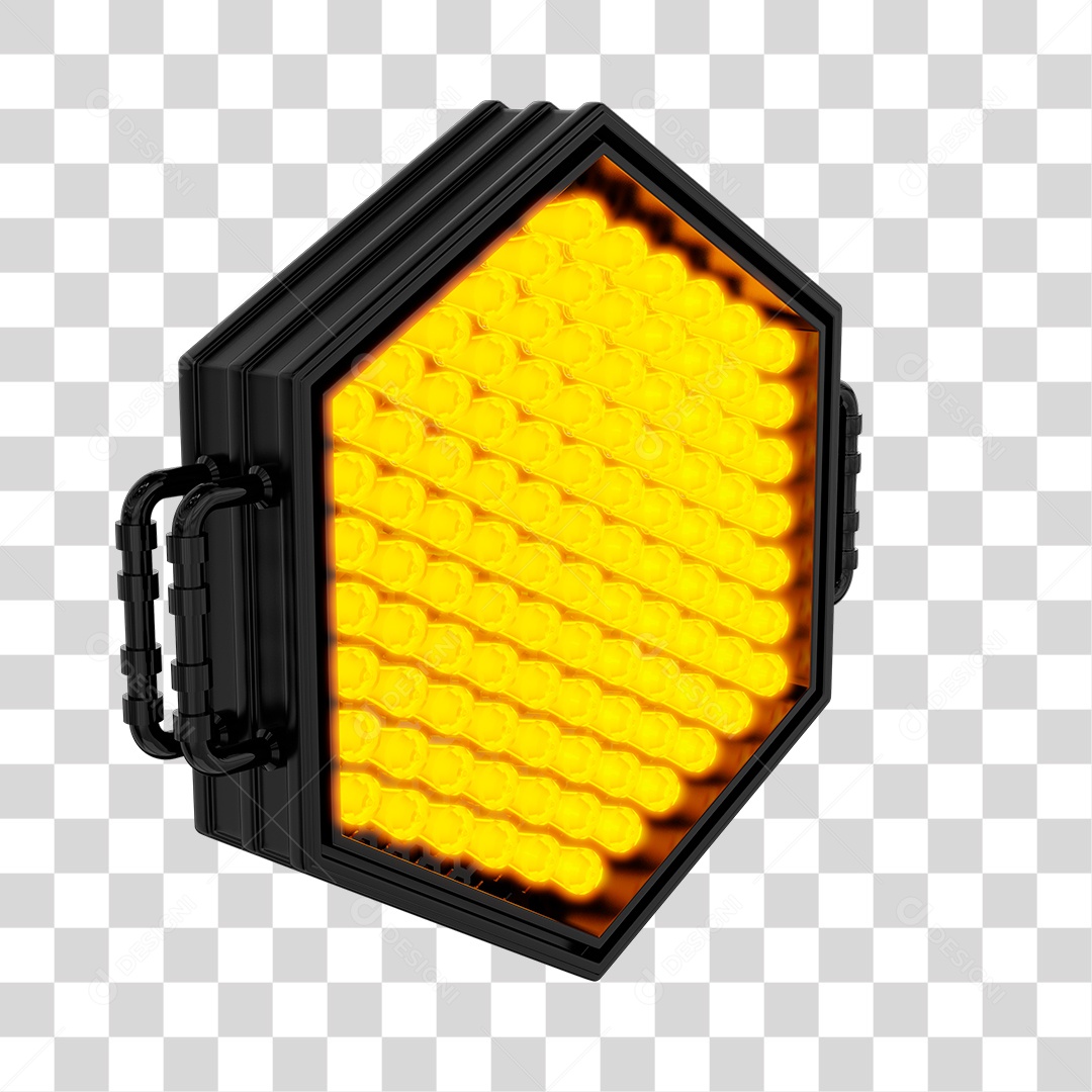 Elemento 3D Lâmpadas De Led Amarelas PNG Transparente