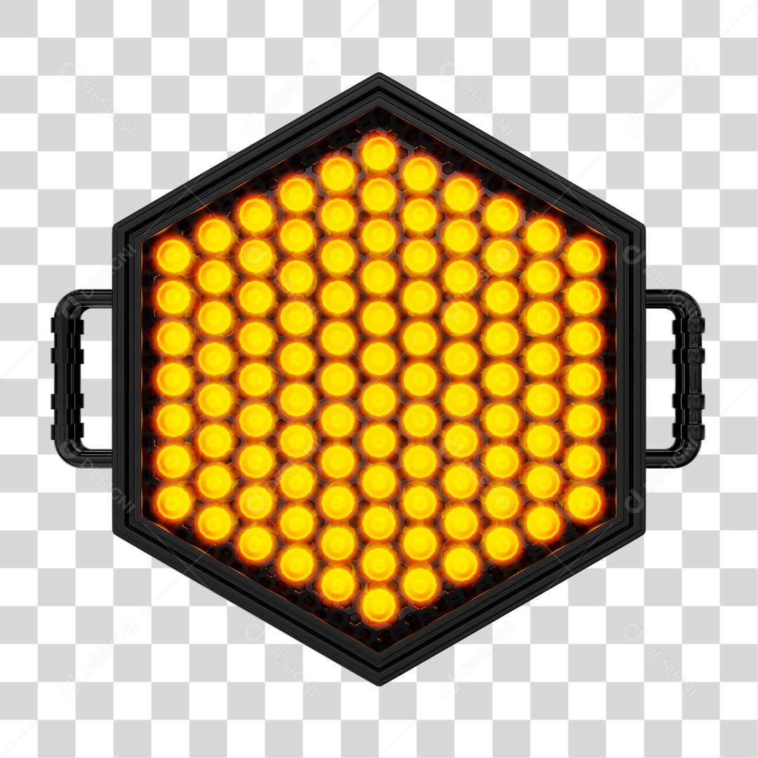 Elemento 3D Lâmpadas De Led Amarelas PNG Transparente