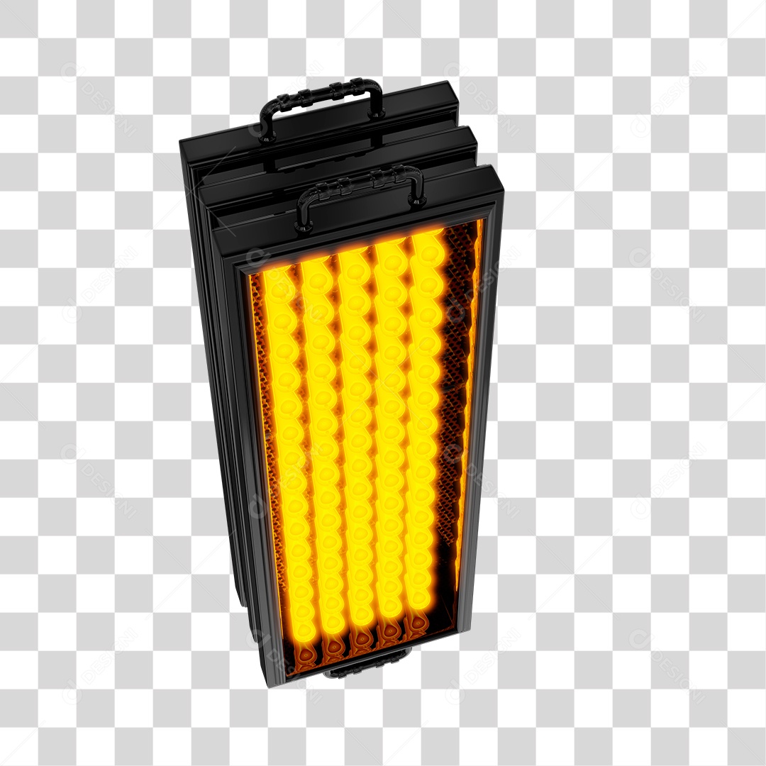 Elemento 3D Lâmpadas De Led Amarelas PNG Transparente