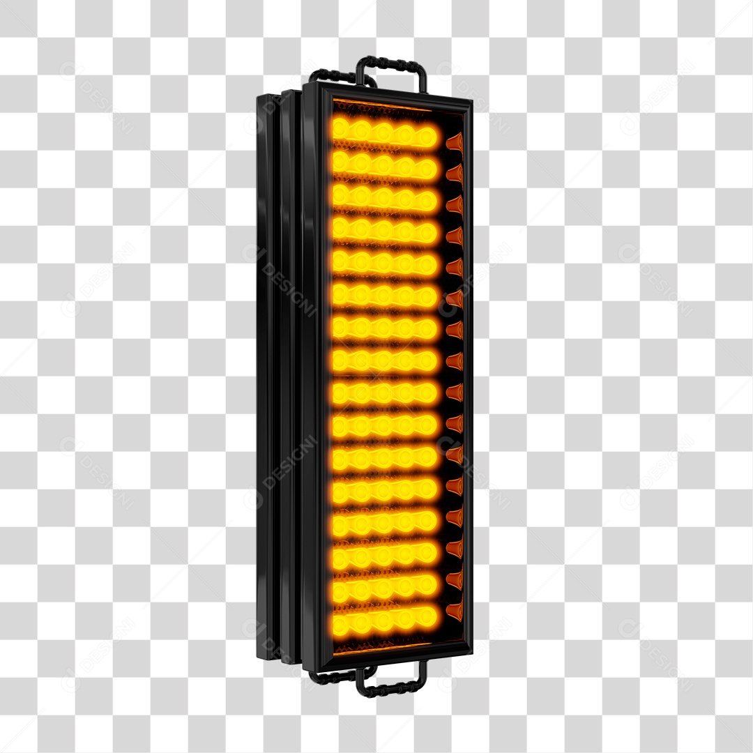 Elemento 3D Lâmpadas De Led Amarelas PNG Transparente