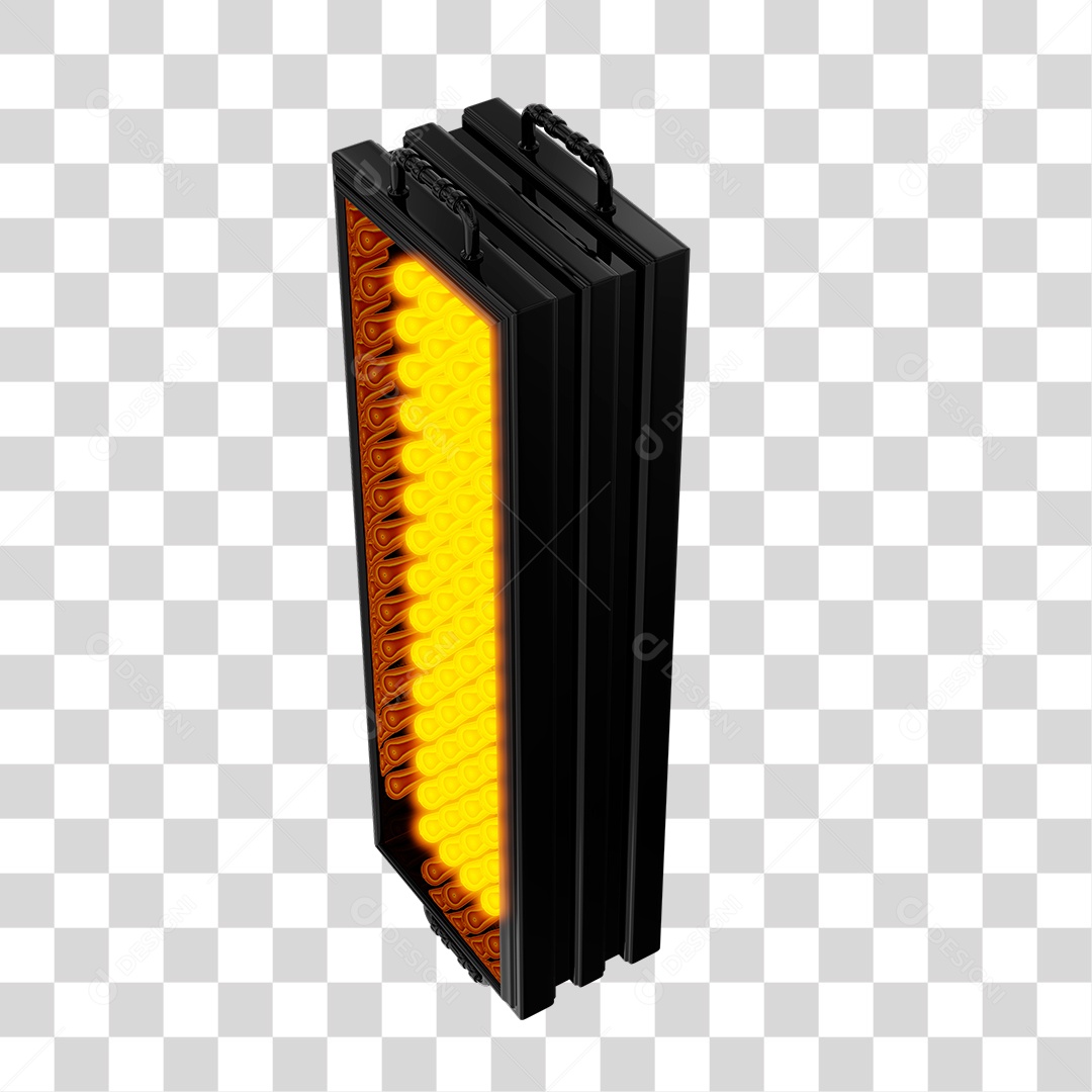 Elemento 3D Lâmpadas De Led Amarelas PNG Transparente