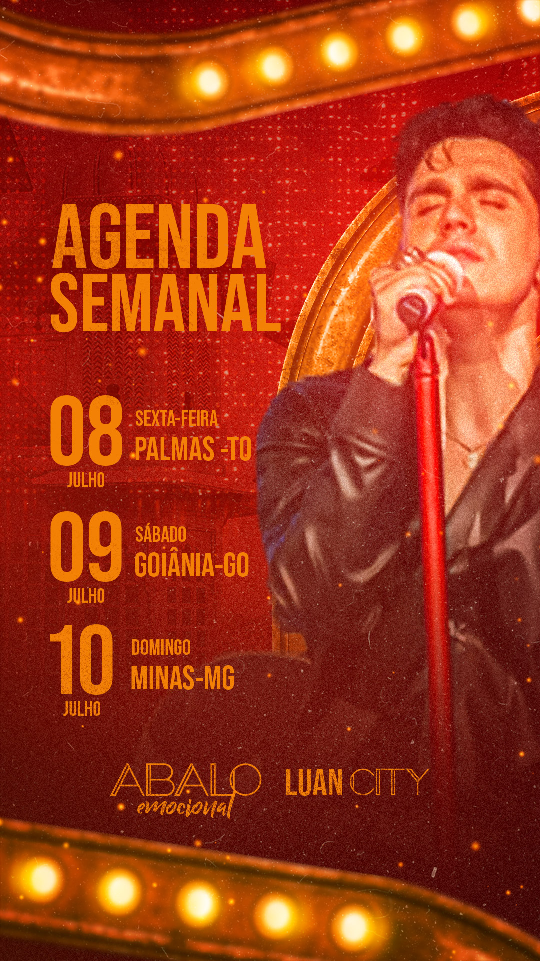 Flyer Story Agenda de Show Luan Santana Social Media PSD Editável