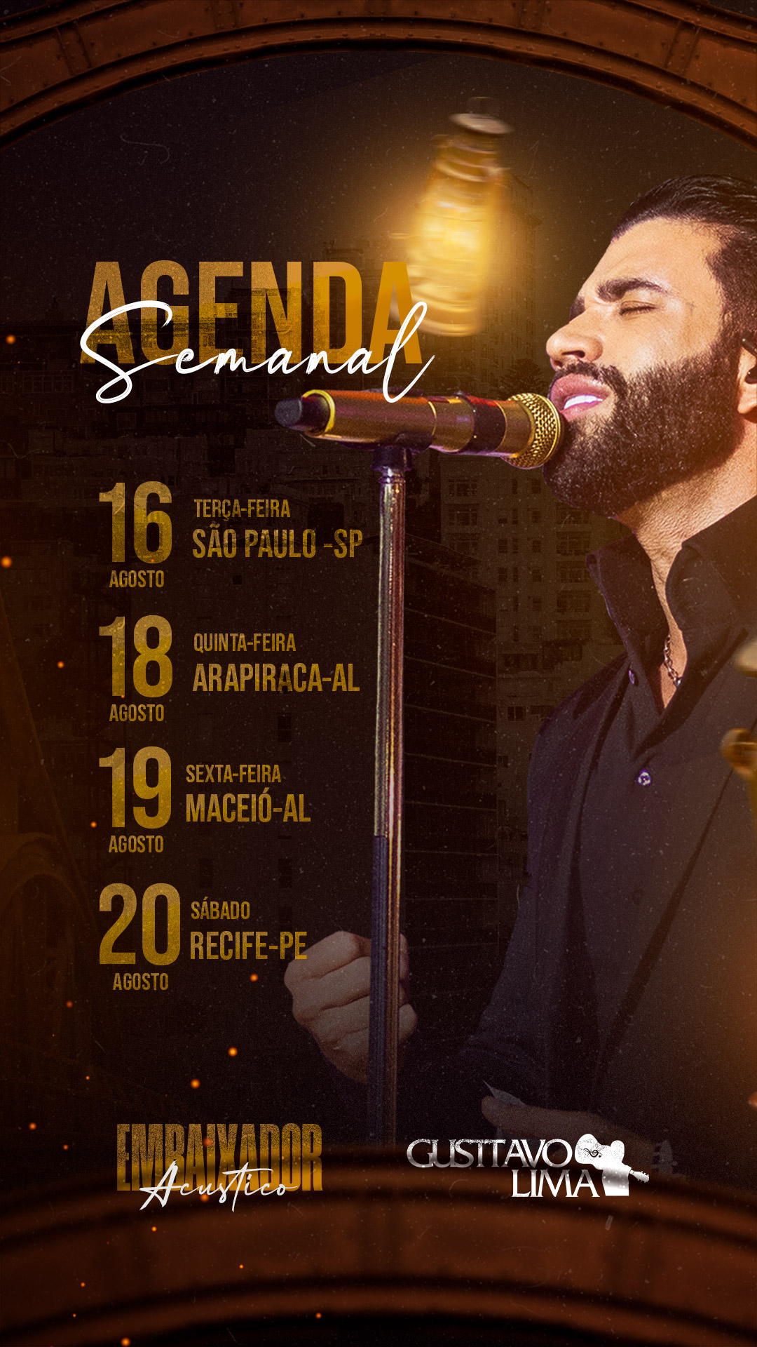 Flyer Story Agenda Semanal Gustavo Lima Social Media PSD Editável