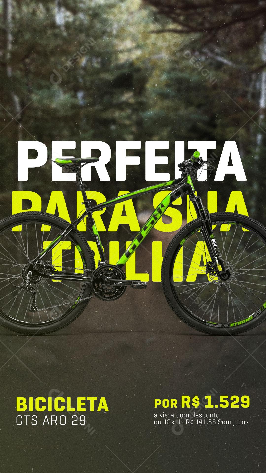 Story Bicicletaria Bicicleta Perfeita Para Sua Trilha Social Media PSD Editável