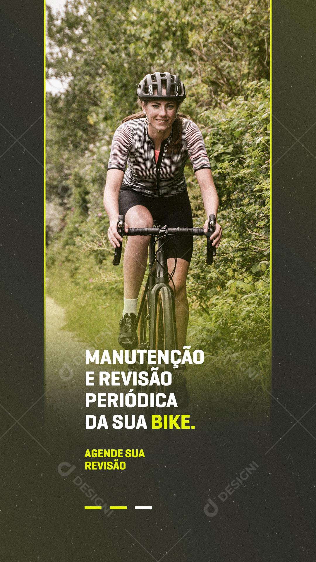 Story Bicicletaria Bicicleta Agende Sua Revisão Social Media PSD Editável