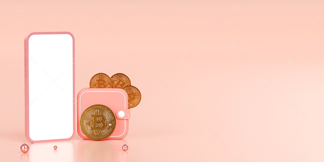 Lupa fecha no Bitcoin BTC entre barra de ouro e moeda de dólar