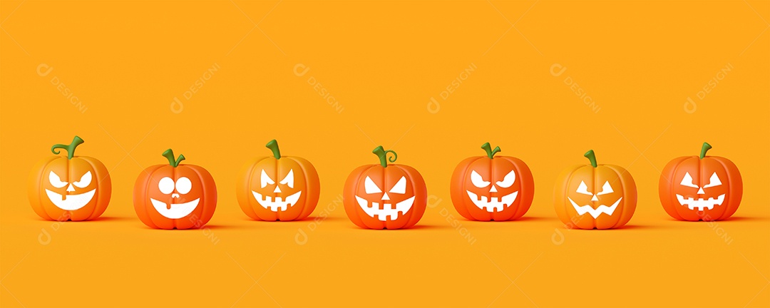 Bandeira feliz das abóboras de Halloween ilustração 3d
