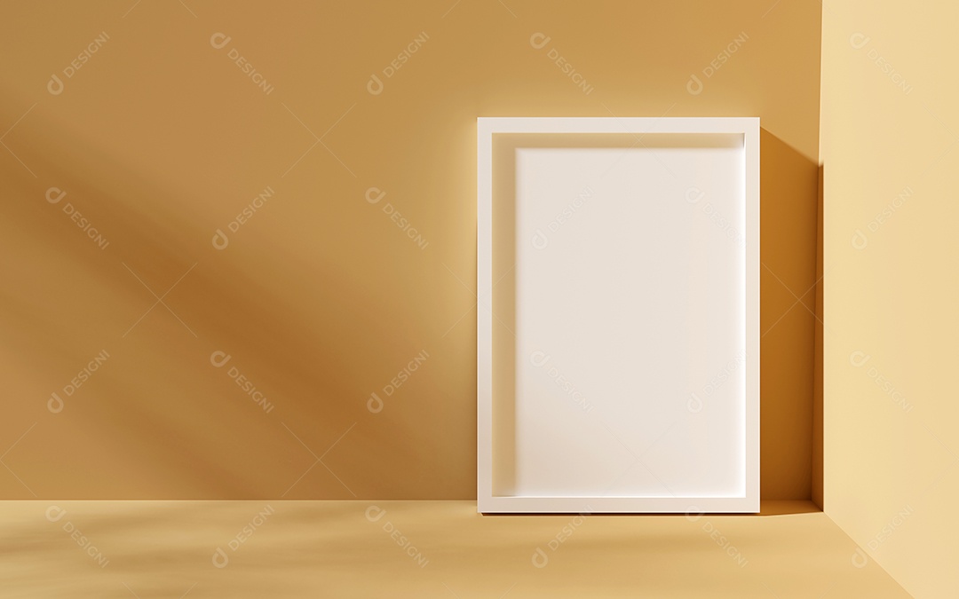 Maquete mínima de moldura vazia, ilustração 3D