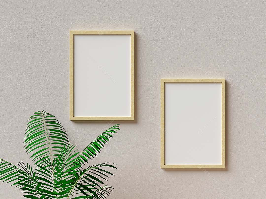 Realista de maquete de moldura de foto, ilustração 3d