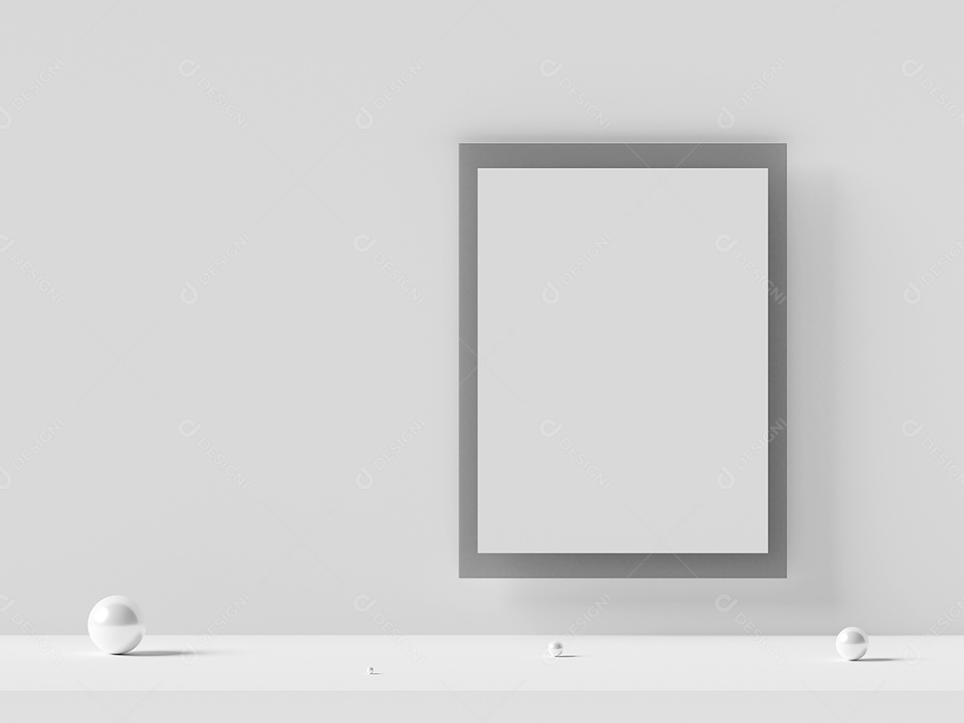 Maquete de moldura de foto em branco em uma parede de tijolos para propaganda