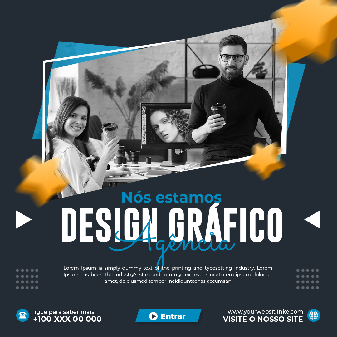 Social Media Marketing Digital Nós Estamos Design Gráfico Agência PSD Editável