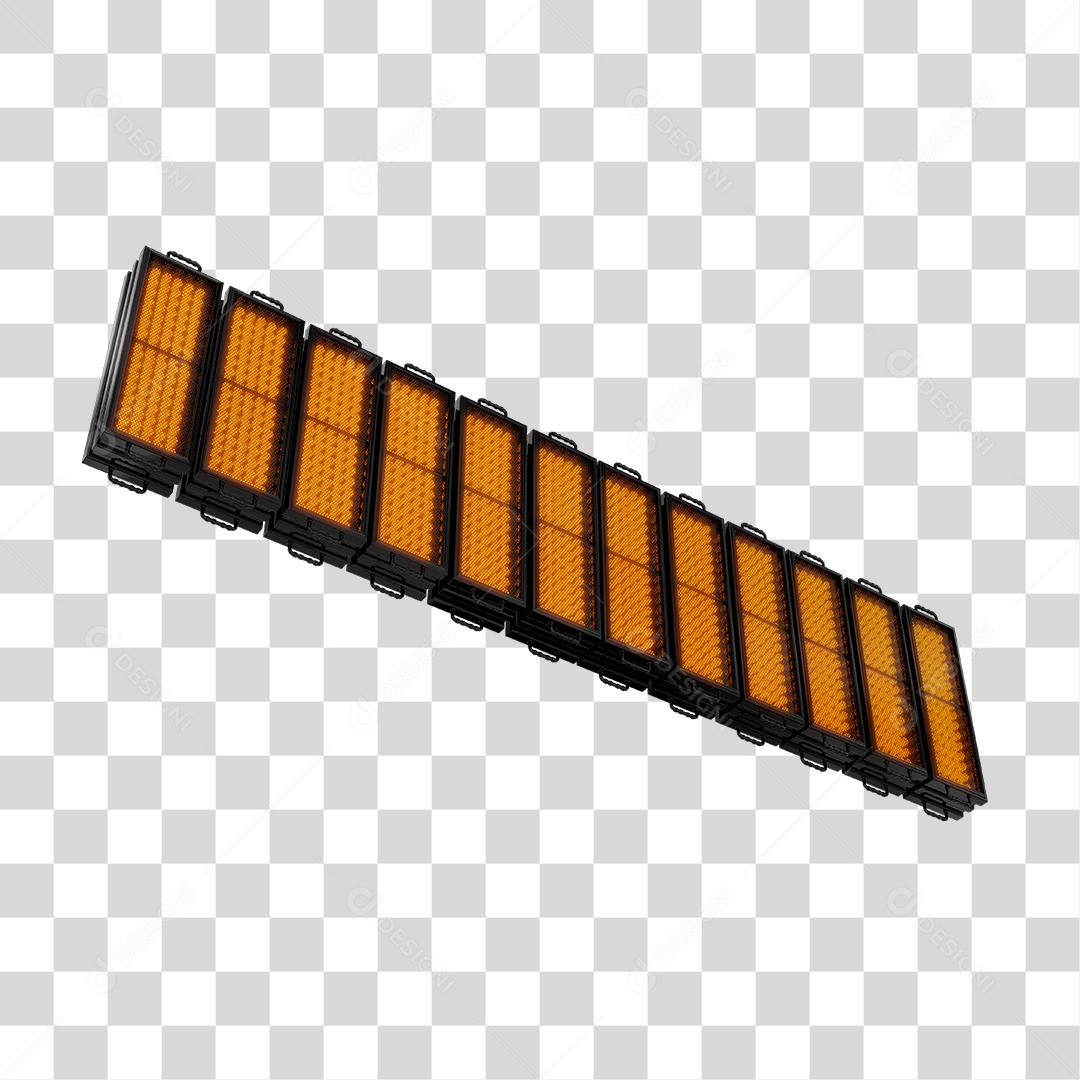 Elemento 3D Lâmpadas De Led Amarelas PNG Transparente