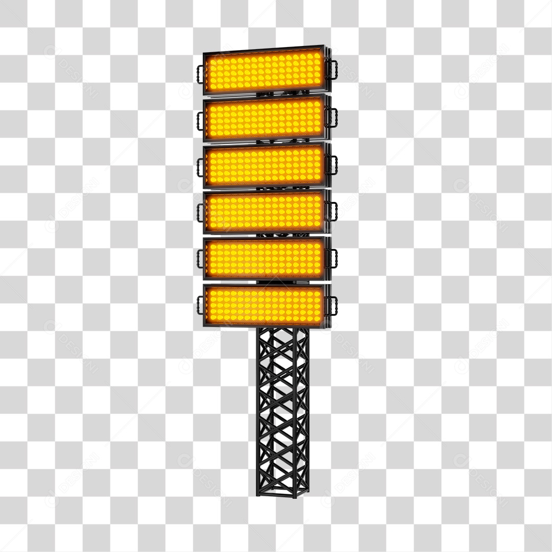 Elemento 3D Lâmpadas De Led Amarelas PNG Transparente