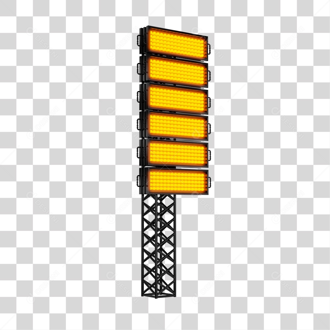 Elemento 3D Lâmpadas De Led Amarelas PNG Transparente