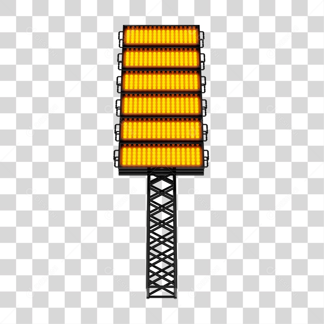 Elemento 3D Lâmpadas De Led Amarelas PNG Transparente