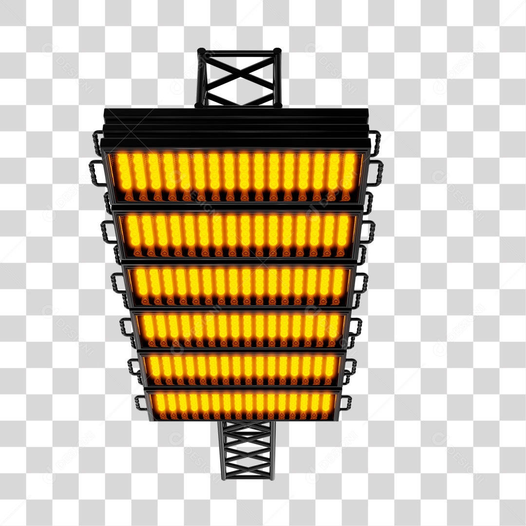 Elemento 3D Lâmpadas De Led Amarelas PNG Transparente
