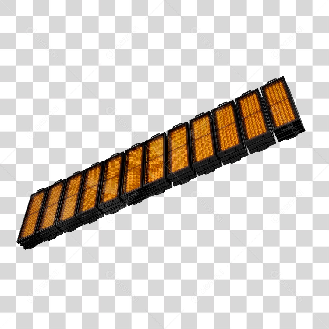 Elemento 3D Lâmpadas De Led Amarelas PNG Transparente