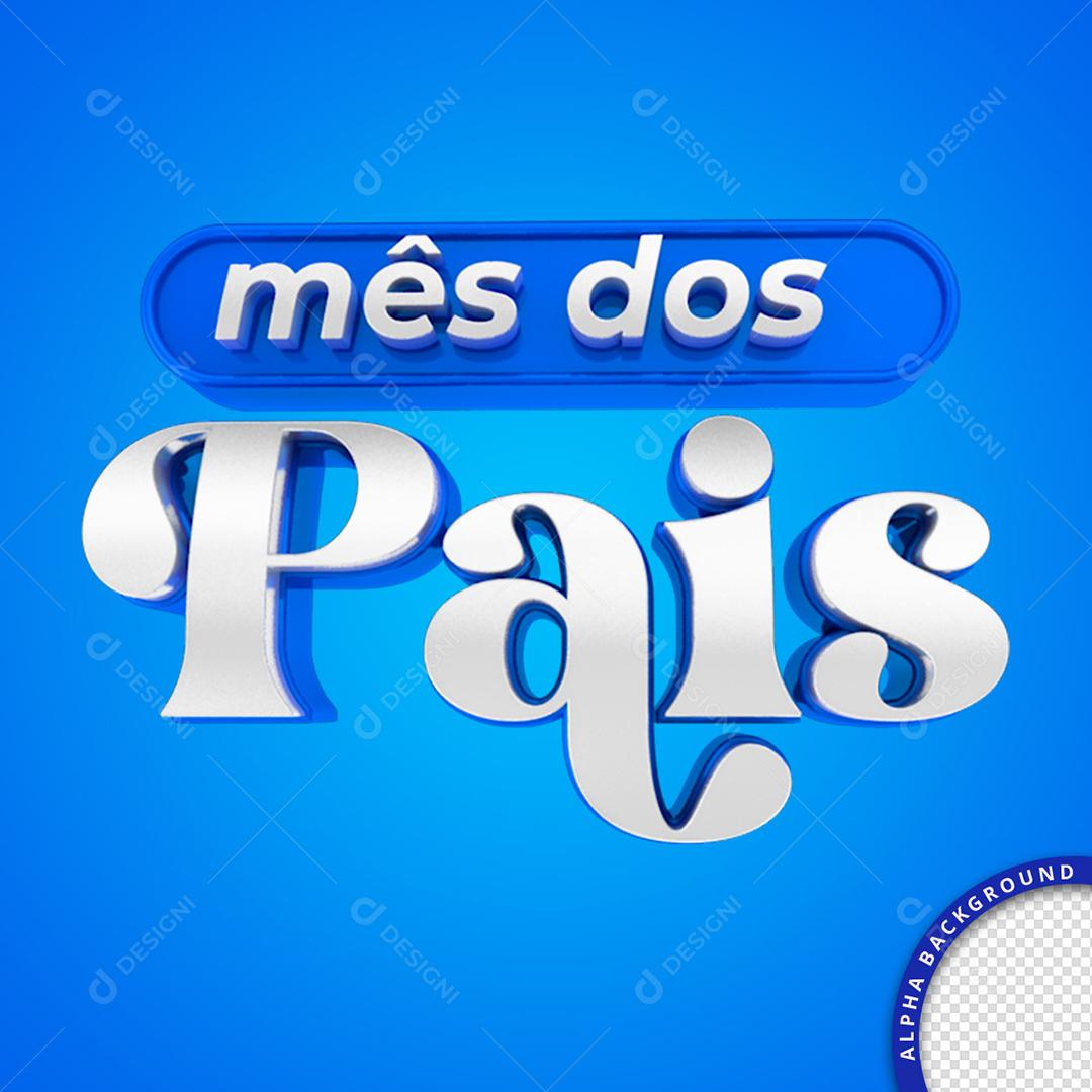 Mês Dos Pais Selo 3D Para Composição PSD