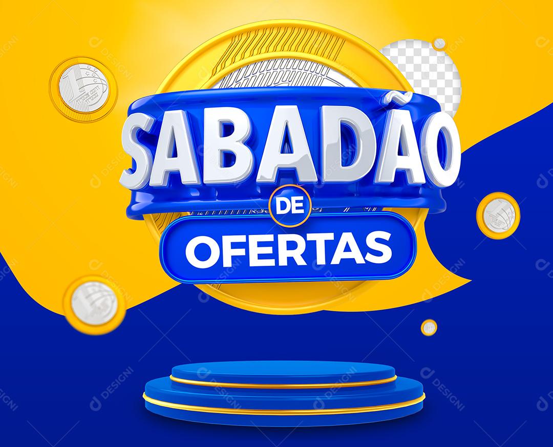 Social Media Template Sabadão de Ofertas Podium Azul PSD