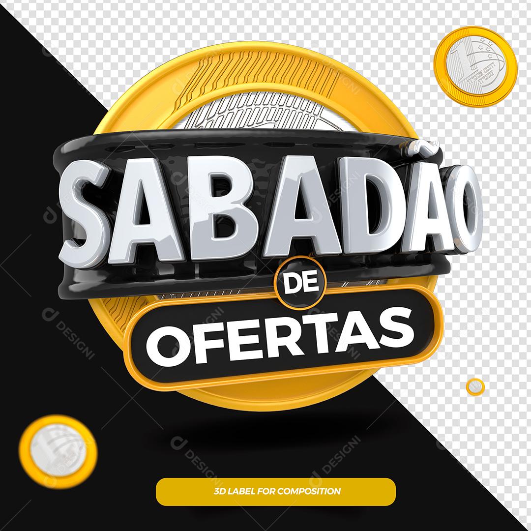 Sabadão de Ofertas Selo 3D Para Composição PSD