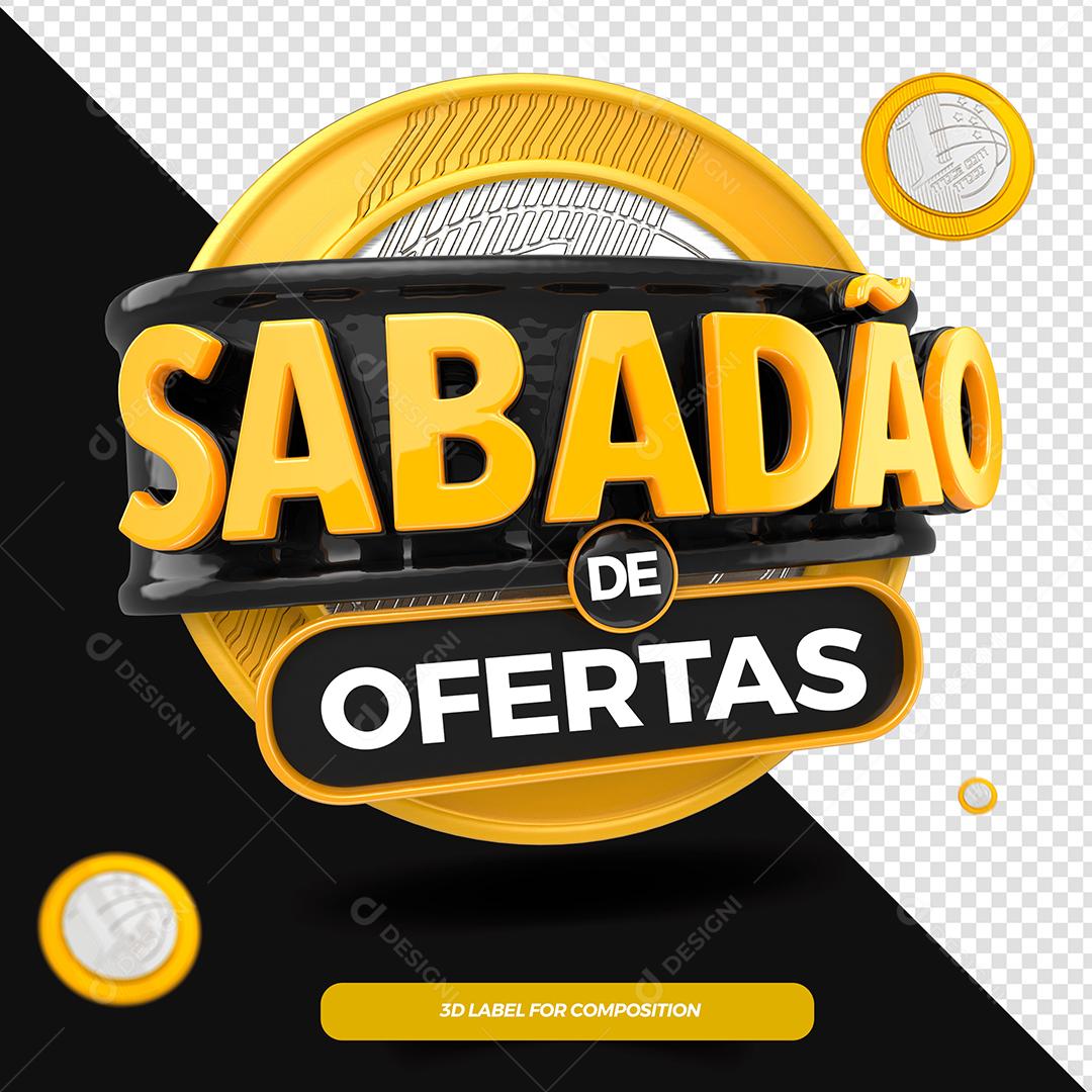 Sabadão de Ofertas Selo 3D Para Composição PSD