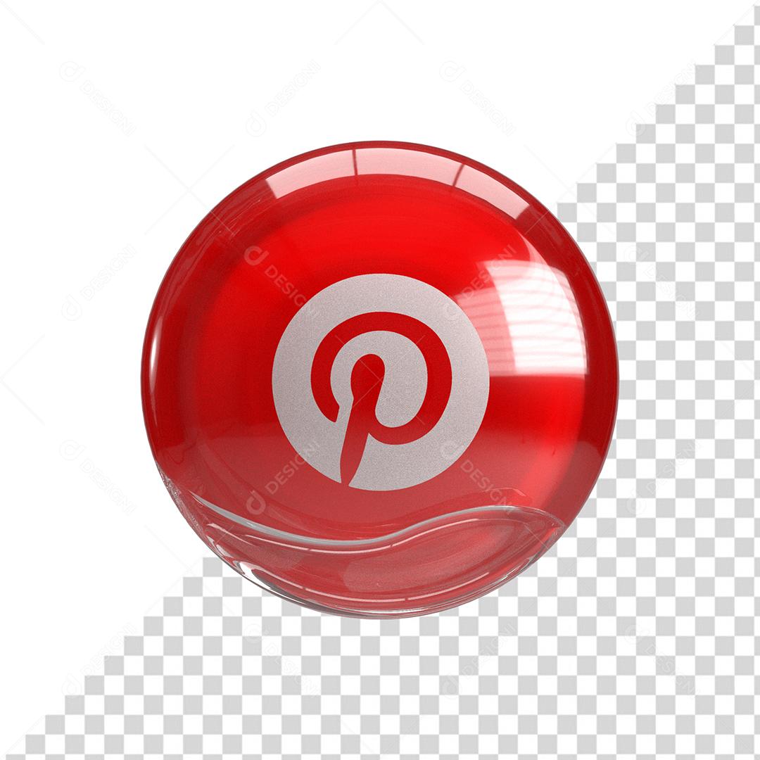 Pinterest Elemento 3D Para Composição PSD