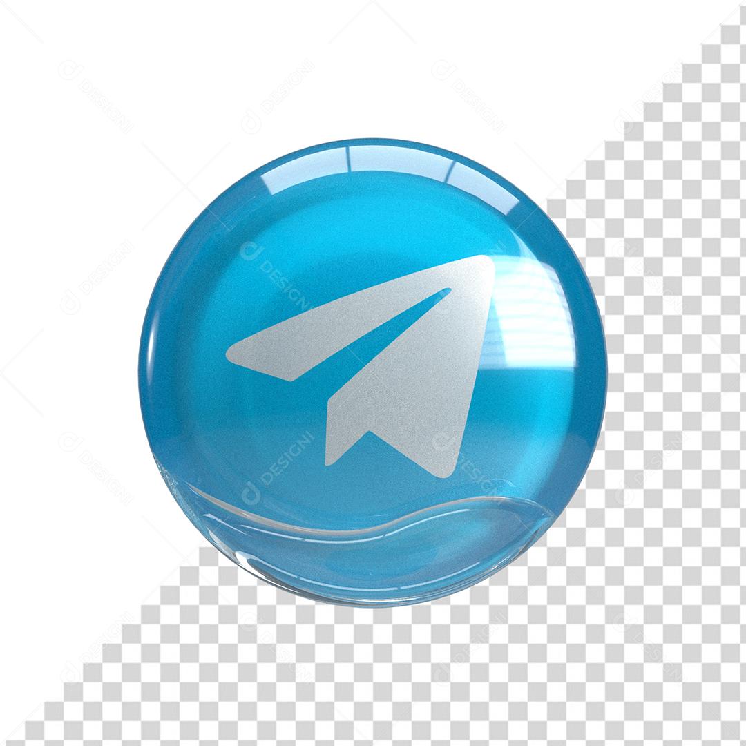 Telegram Elemento 3D Para Composição PSD