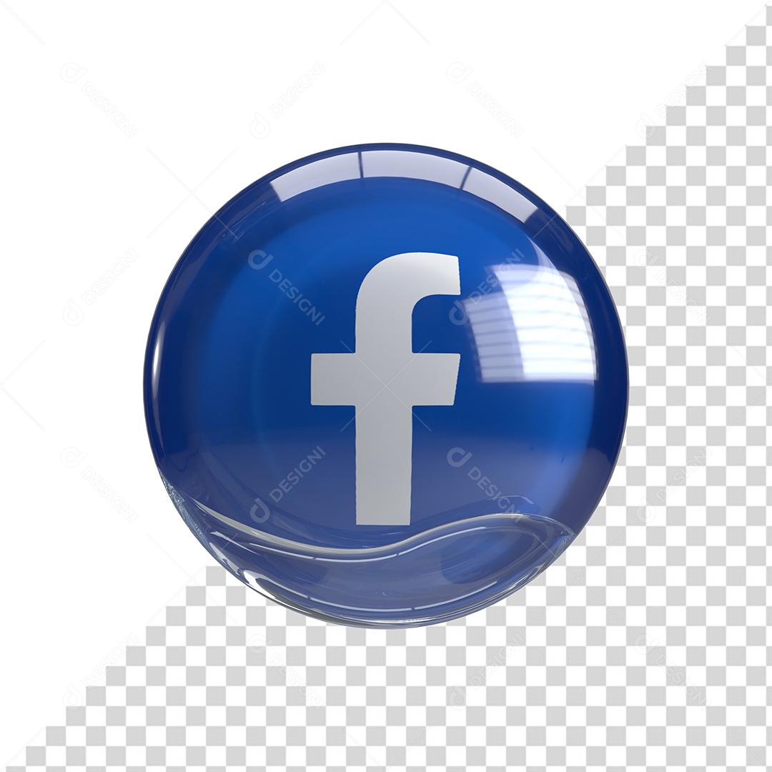 Ícone 3D Facebook Para Composição PSD