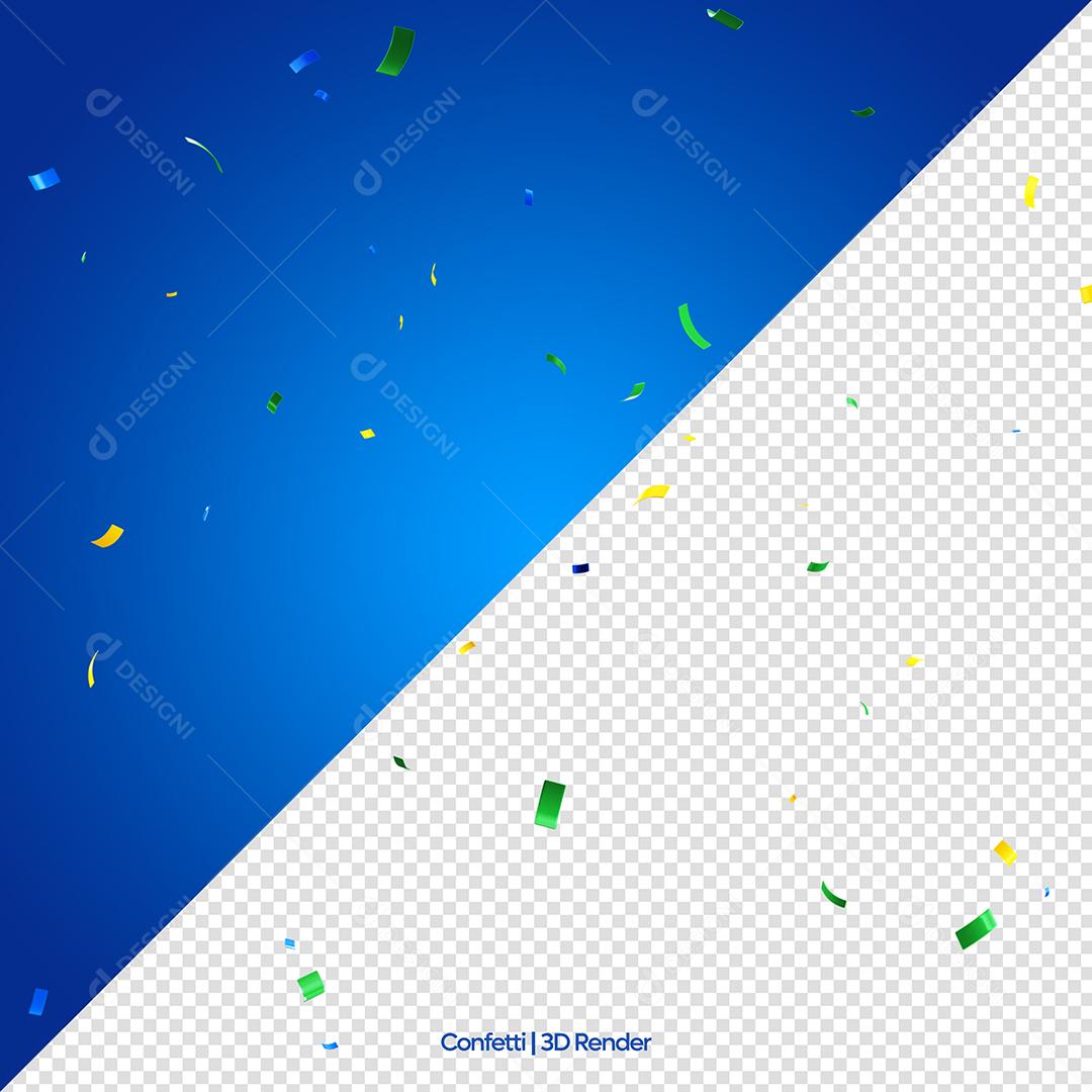 Confettis da Independência Elemento 3D PSD