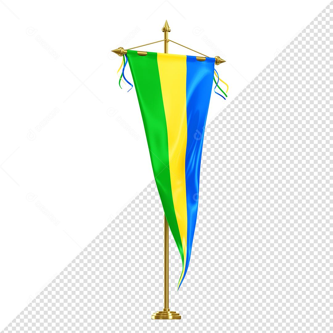 Bandeira da Independência Elemento 3D para Composição PSD