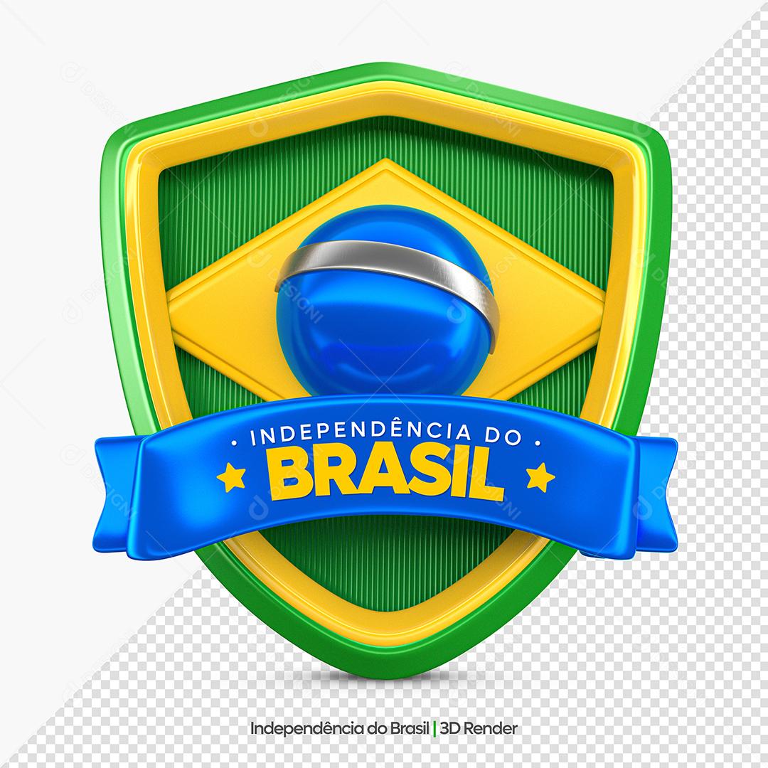 Independência do Brasil 7 de Setembro Selo 3D PSD