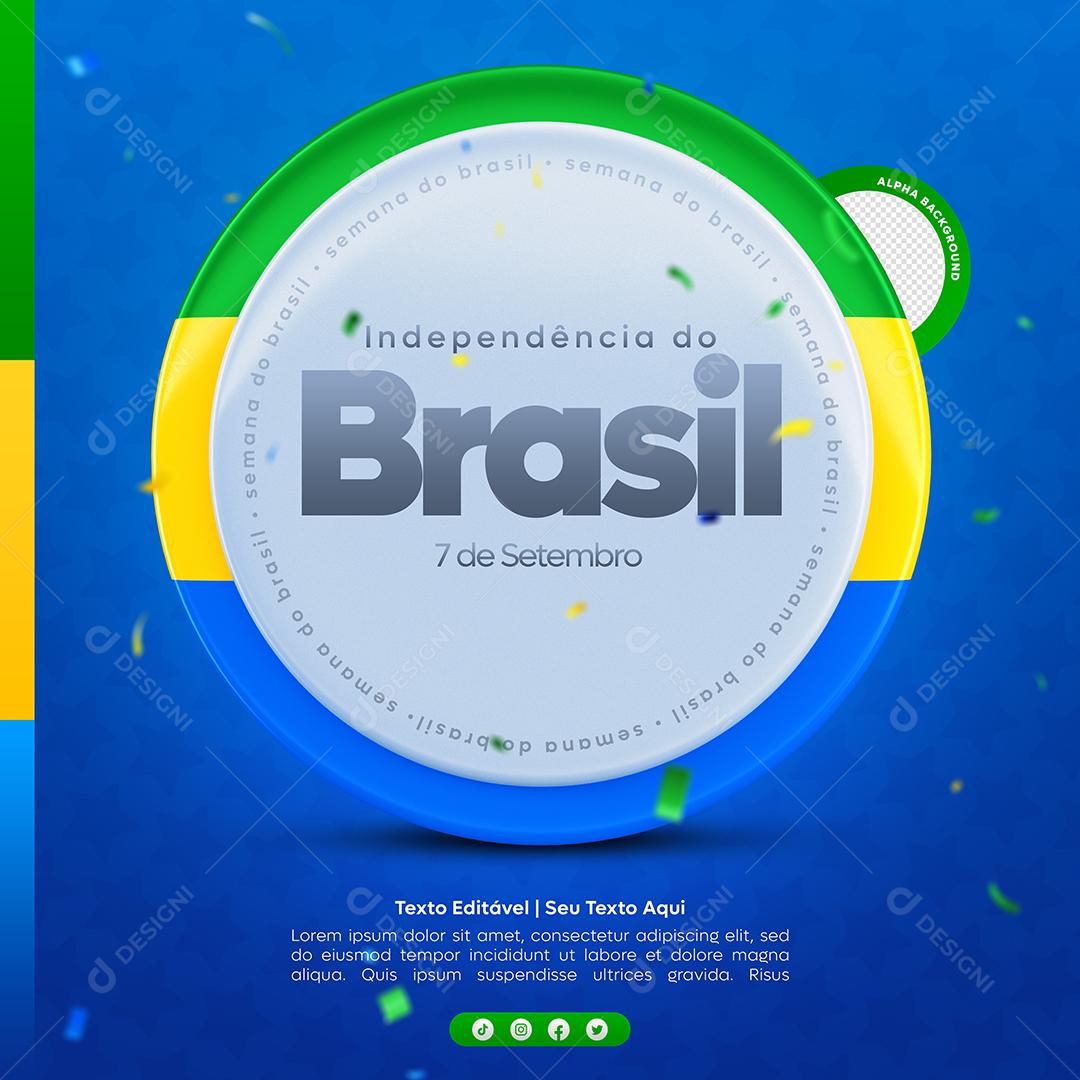 Independência do Brasil 7 de Setembro Social Media PSD Editável