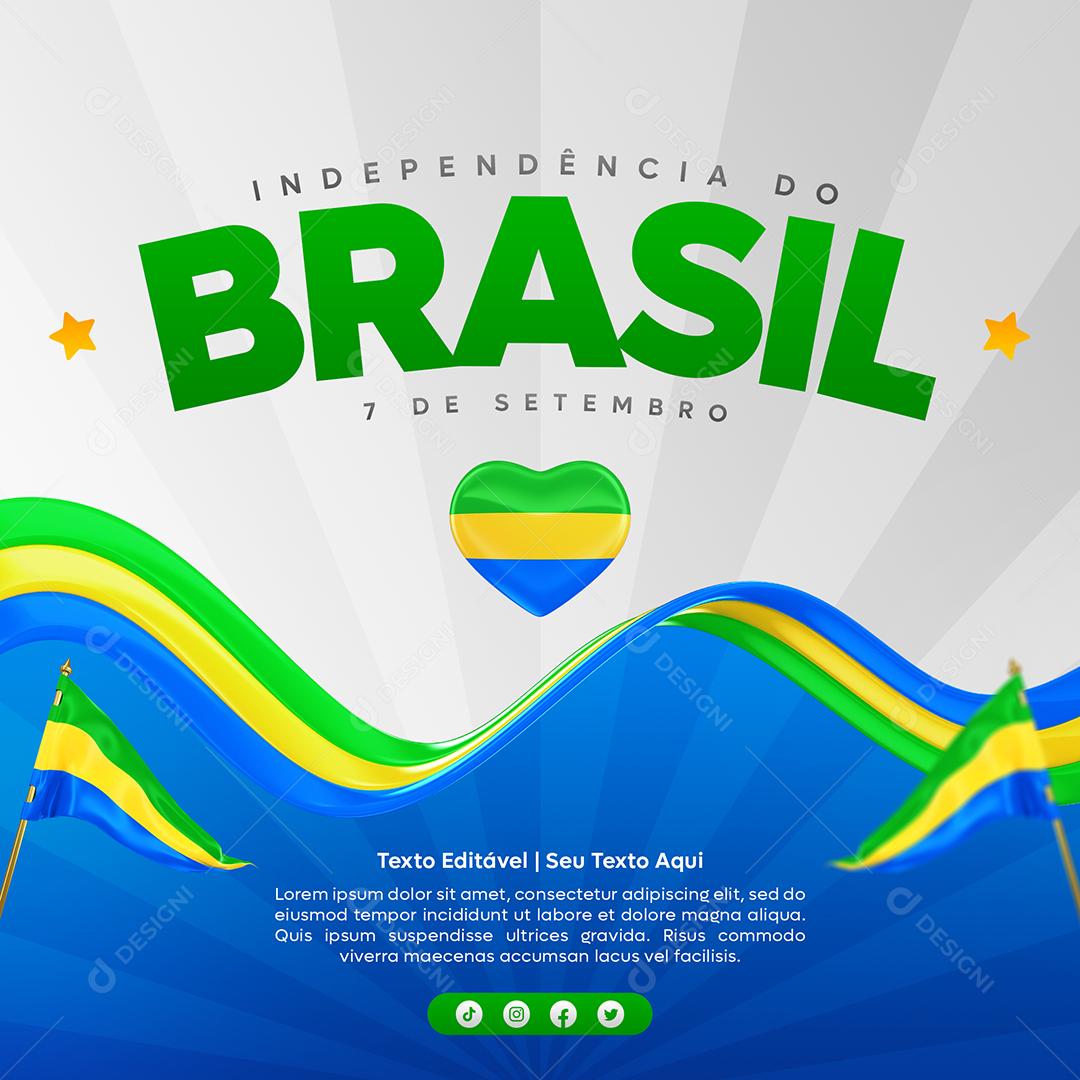 Independência do Brasil 7 de Setembro Social Media PSD Editável