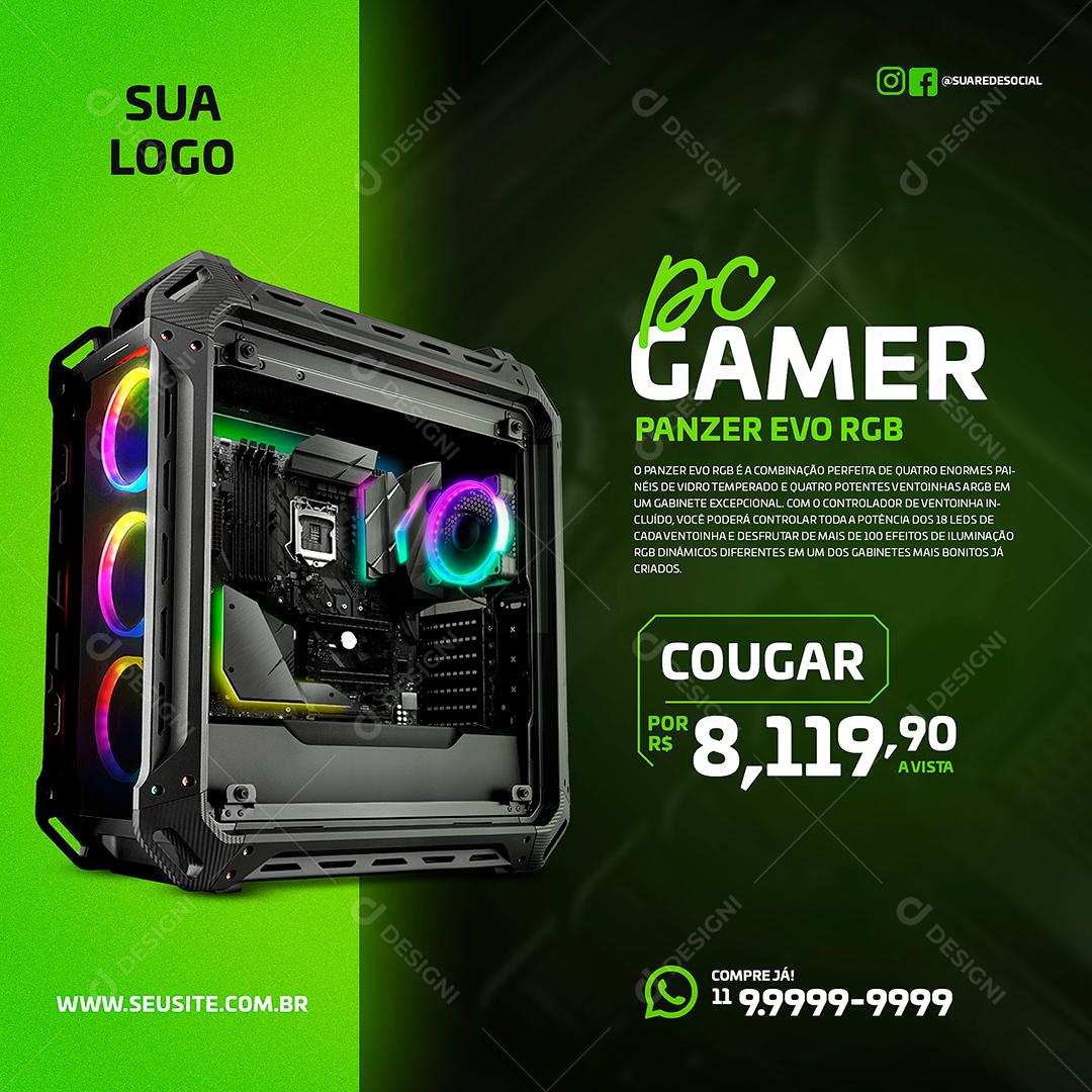 Social Media Gamer PC Computador Gamer Jogos PSD Editável