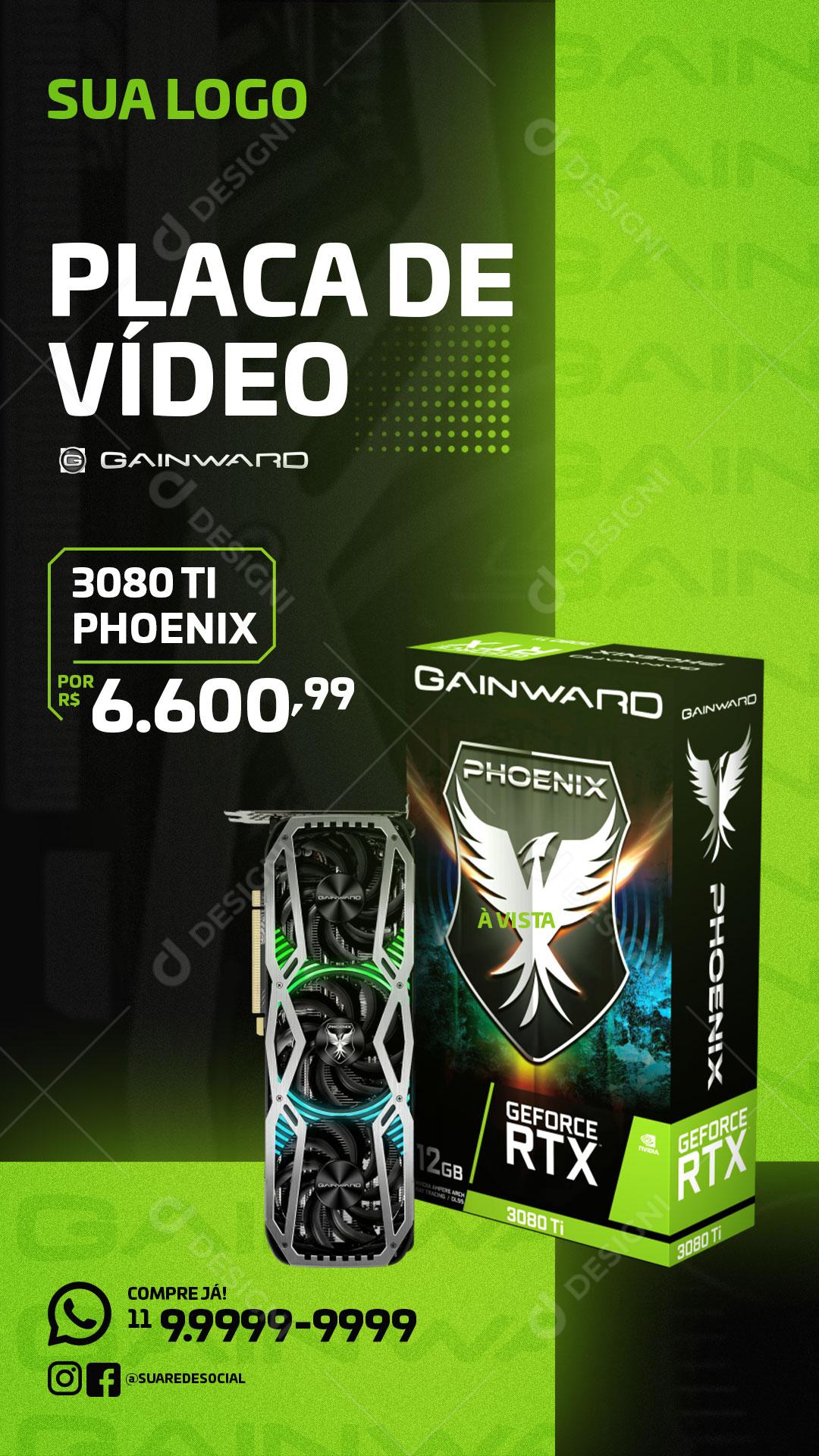 Social Media Gamer Story Placa de Vídeo Computadores PSD Editável