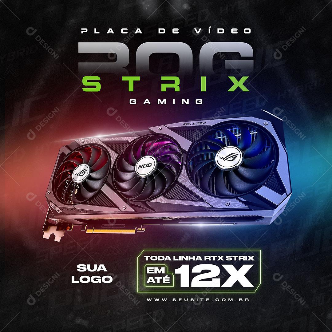 Social Media Gamer Placa de Vídeo Computadores PSD Editável