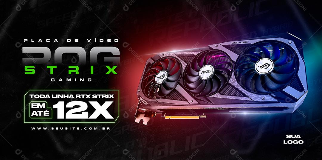 Social Media Banner Gamer Placa de Vídeo Computador PSD Editável