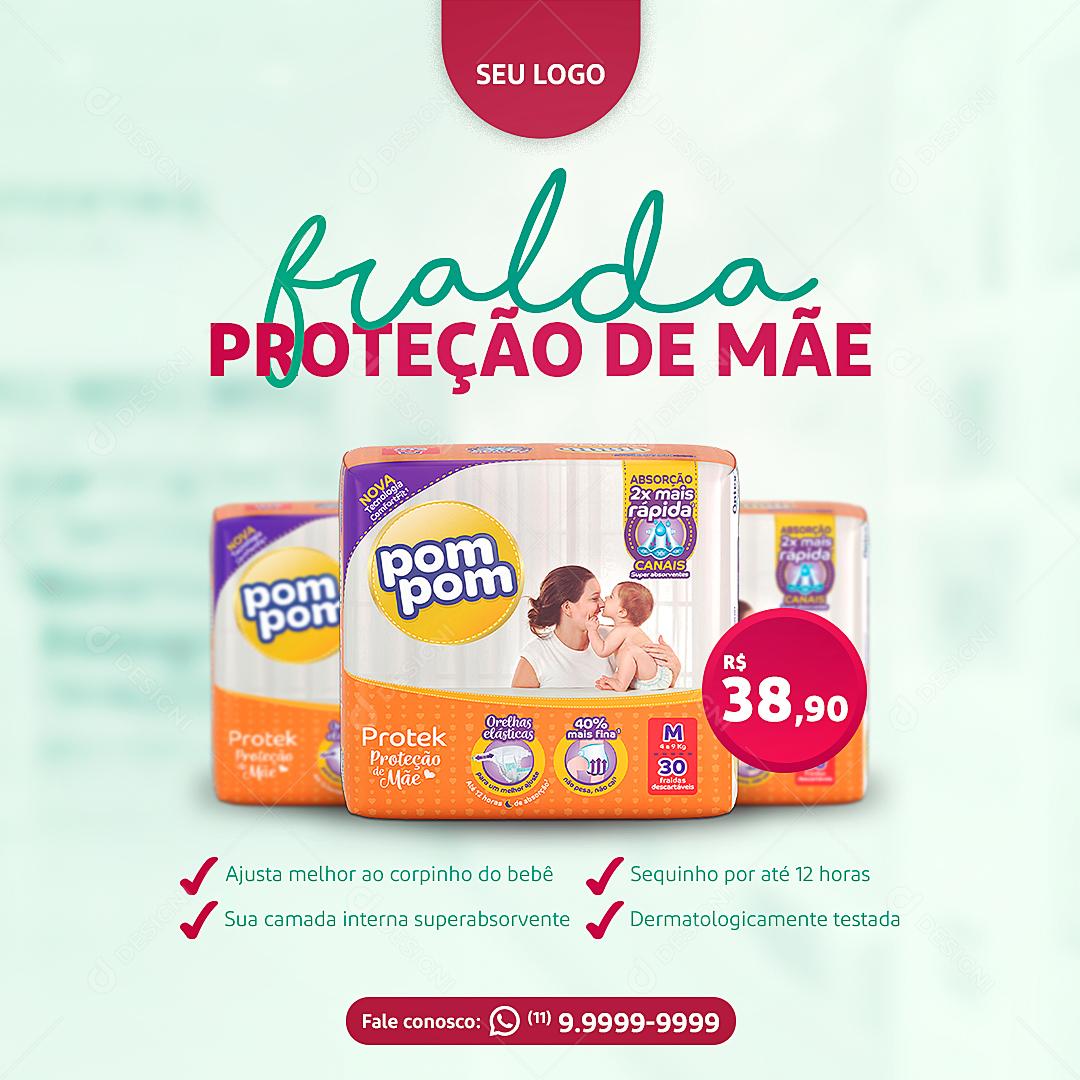Social Media Farmácia Flauda Proteção de Mãe PSD Editável