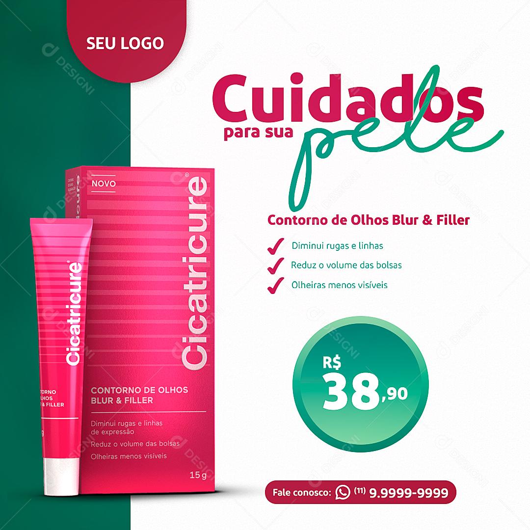 Social Media Farmácia Cuidado Para Sua Pele Dermocosméticos PSD Editável