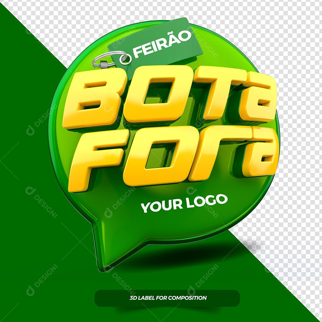 Selo 3D Feirão Bota fora Verde e amarelo para composição PSD