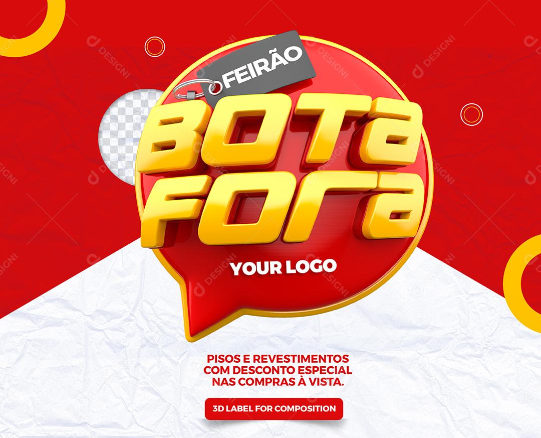 Feirão Bota Selo 3D para Composição PSD