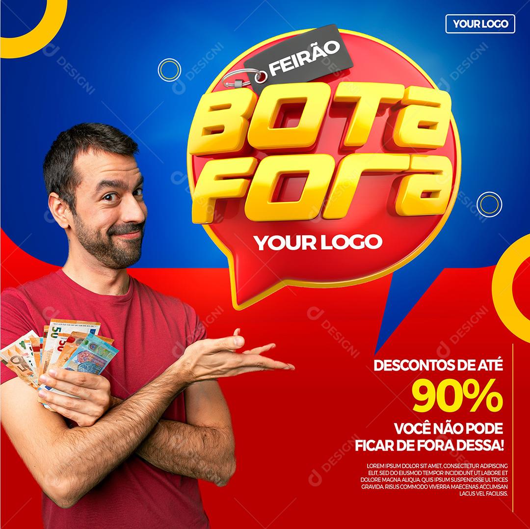 Feirão Bota fora descontos de até 90% Construção Social Media PSD Editável