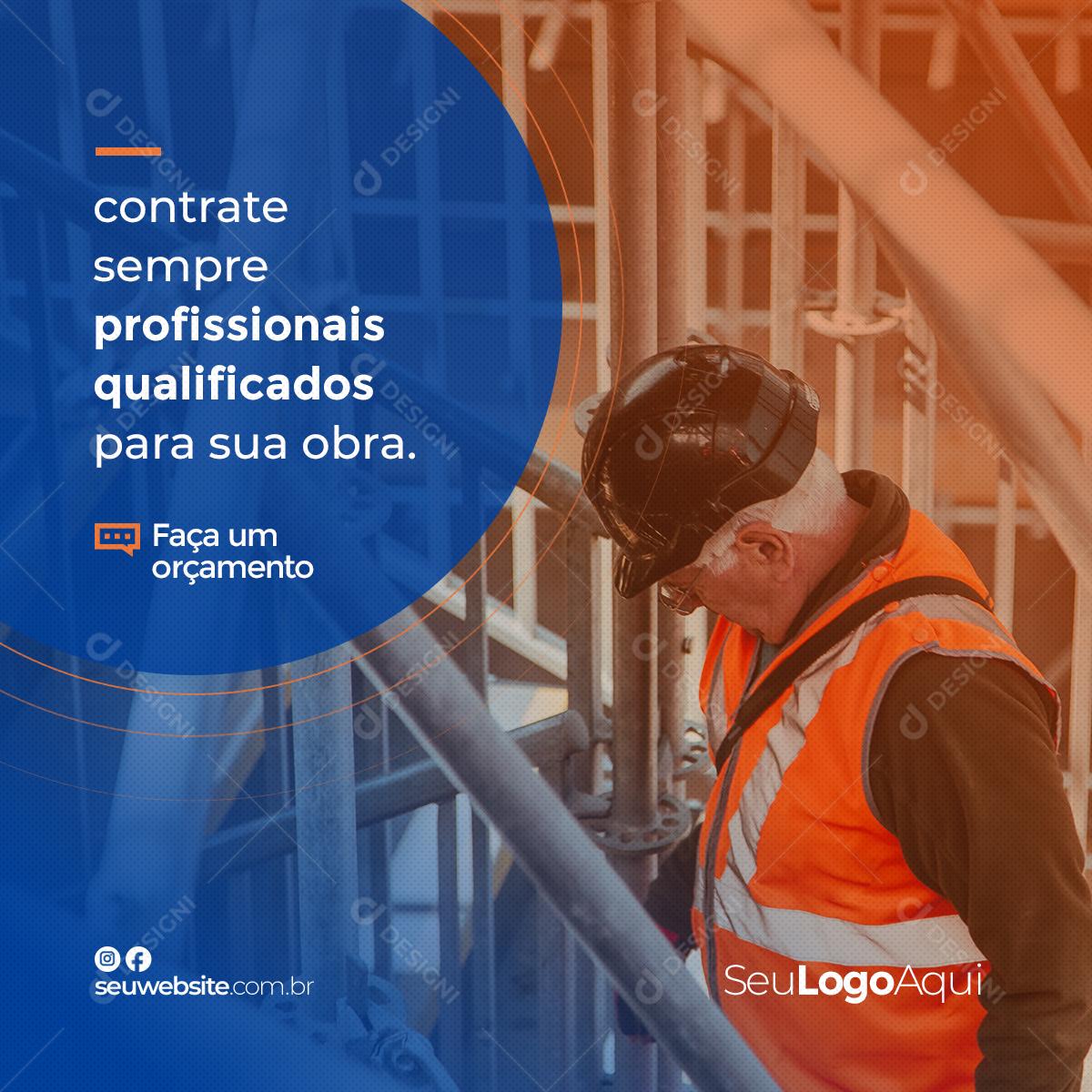 Social Media Energia Contrate Sempre Profissionais PSD Editável